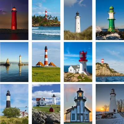 Produktbild von Leuchtturmzauber Set 12 Poster DIN A5 Leuchtturm - Seelenzauber