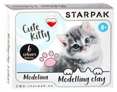 Produktbild von Starpak Knetmasse 6 Farben mit Katzenmotiv