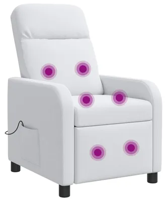 Obrázok produktu pre vidaXL Masážne relaxačné kreslo, biela farba, látka