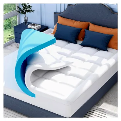 Produktbild von Matratzen Topper 180x200cm, H3 Gel Topper mit Waschbarem Flauschigem Bezug und Gelschaum, 7CM Höhe für Boxspringbett und Schlafsofa