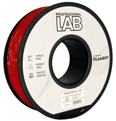 Produktbild von TPU-Filament „Red“ (Rot) von Prof. Lab, 1,75 mm, 1000 g, für 3D-Drucker