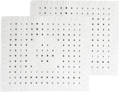 Produktbild von Set mit 2 rutschfesten Spülbeckenmatten, 31 x 26 cm, weiß