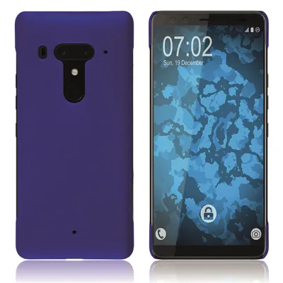 Produktbild von PhoneNatic Case kompatibel mit HTC U12+ - Hülle blau gummiert Hard-case Cover