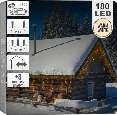 Zdjęcie produktu dla Kurtyna świetlna zewnętrzna 180 LED 5,85 m