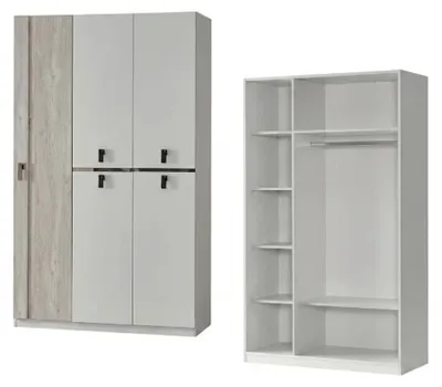 Obrázok produktu pre Elegantná šatníková skriňa do spálne so zrkadlom, s ôsmimi dvierkami a moderným dizajnom
