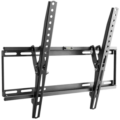Image de Support mural pour télévision, inclinable, pour écrans de 40 à 85 pouces, compatible VESA 200x200 à 400x400, capacité de charge de 75 kg, en acier allié, de couleur noire