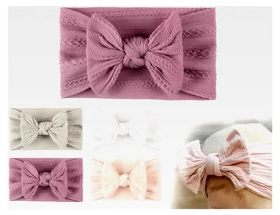 Produktbild von 4 Stück Haarbänder für Babys, elastische Nylon-Stirnbänder für Mädchen, Baby-Schleifen-Haarbänder, für Neugeborene und Kleinkinder