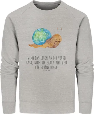 Produktbild von Mr. & Mrs. Panda Nachhaltiger Pullover Schnecke Sir Größe XXL - Heather Grey - Geschenk, Baumwoll, Sweatshirt, Weisheit, Motivation, Lebenseinstellung, Schnecken, Sweater
