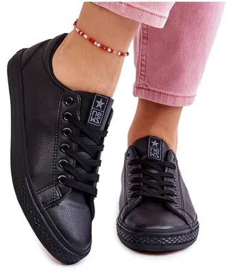 Produktbild von Damen-Leder-Sneaker im klassischen Schnürstil, schwarz, Misima, Größe 38
