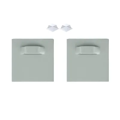 Produktbild von Selbstklebendes Befestigungsset Bilderhalter Haftbleche - 2x Halter 45x45mm + 2x Silikonpuffer