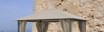 Produktbild von Ersatzdach 3x3m Gartenpavillon Nizza Taupe Pavillon Partyzelt Bezug Plane
