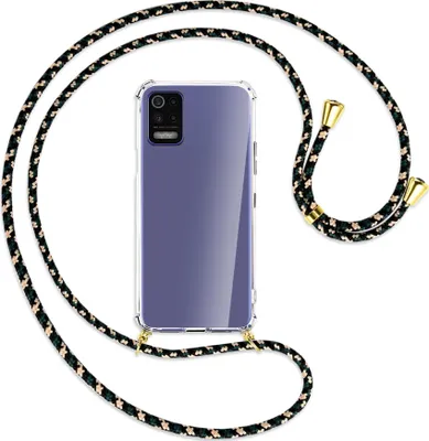 Produktbild von Handykette Backcover-Schutzhülle mit Band (Metall goldfarben) für LG K52 / K62 / Q52 - camouflage