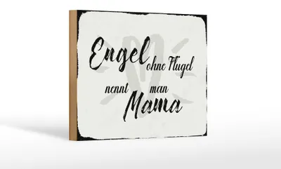 Produktbild von Holzschild Spruch 18x12cm Engel ohne Flügel Mama Herz