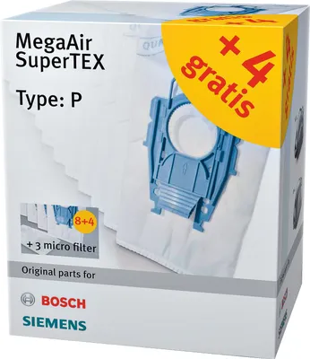 Produktbild von Bosch BBZ123FP Staubsaugerbeutel Typ P 12 Filterbeutel und 3 Microfilter