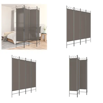 Obrázek produktu pro vidaXL 4 dílný paraván antracit 160x200 cm látka - rozdělovač místností - rozdělovač místností - dělicí stěna