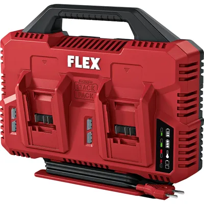 Produktbild von Flex Doppel-Schnellladegerät 12/18 V CA SP 2x12/18 (mit Ladezustandsanzeige)