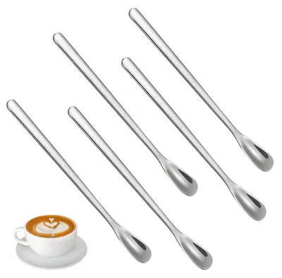 5 Latte-Macchiato-Löffel, 14 cm, Edelstahl, Rührlöffel