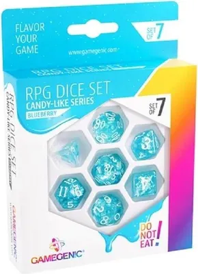Produktbild von Candy-like Blueberry RPG Würfelset 7-teilig Glitzerwürfel