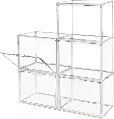 Kunststoff-Aufbewahrungsboxen mit Magnetverschluss, 5er-Set, 36x22x27 cm