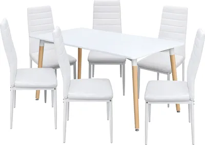 Zdjęcie produktu dla Stół do jadalni ONE 160x90 biały + 6 krzeseł SIGMA biały