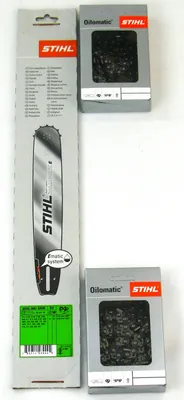 Produktbild von STIHL original Schiene 35cm 3/8"P/1,3 Rollomatic 3005 000 4809 +2 Stück Stihl Vollmeisselketten  Stihl