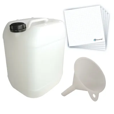 Produktbild von Trevendo 20 Liter Leerkanister Din 61 inkl. Trichter und 5 Etiketten