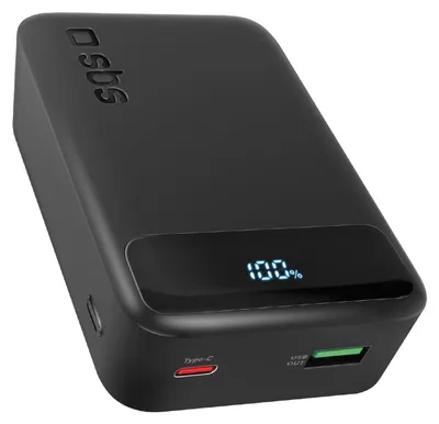 Produktbild von Kompakte Powerbank mit 20.000 mAh, Display und Schnellladefunktion mit 20 W über USB-C und USB-A