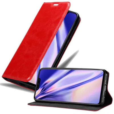 Produktbild von Cadorabo Hülle für Huawei P SMART PLUS 2019 Schutz Hülle in Rot Handyhülle Etui Case Cover Magnetverschluss