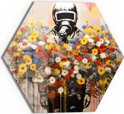 Produktbild von DEQOART Glasbild Echtglas 40x35 cm 'Weltraumblüten' Wandbild Bild modern Deko