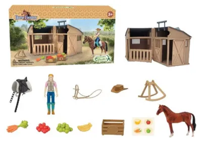 Image de Collecta Chevaux - Cavalière avec cheval & écurie