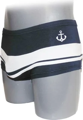 Produktbild von Blaue Herren Boxershorts mit maritimem Design aus Baumwoll-Elasthan-Mix, Größe M