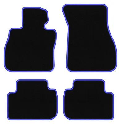 Produktbild von Velours-Fußmatten für BMW 1 F40 2019- (Schrägheck) – 4-tlg, Schwarz/Blau, passgenau – Wielganizator CARLUX