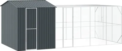 Zdjęcie produktu dla vidaXL Klatka dla ptaków Antracyt 635 x 304 x 247 cm Stal ocynkowana