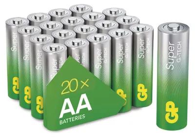 Alkalická baterie GP Super AA (LR6), 20 ks