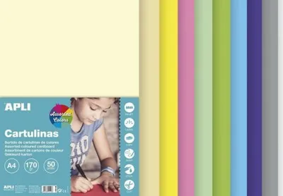 Immagine prodotto di Fogli di carta colorata A4 da 170 g - assortimento di colori pastello, 50 fogli