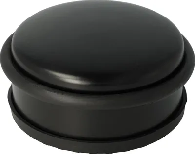Produktbild von Runde Türstopper aus Edelstahl - Türfreundlich und rutschfest - 10 x 15 cm - 1200 g - Schwarz