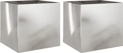 Zdjęcie produktu dla vidaXL Sadzarka 2 sztuki srebrna 42x40x39 cm stal nierdzewna