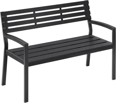 Produktbild von WOLTU Gartenbank für 2-3 Sitzer, 115cm Metall bis 280 kg Belastbar Schwarz