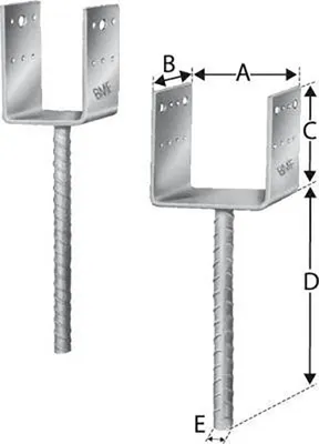Produktbild von Simpson Strong-Tie Strong Tie SST Stützenfuß PPD80/70G B (Inh. 15 Stück)