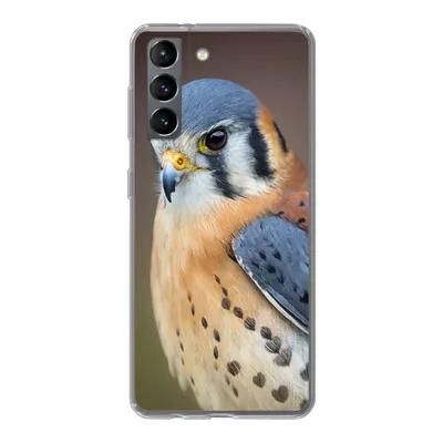 Produktbild von MuchoWow® Handyhülle Schutzhülle Hülle für Samsung Galaxy S21 Vogel - Makro - Blau Silikon Softcase Handy Hülle - Softcase