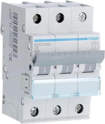 Image de Disjoncteur de protection de circuit, 6kA, caractéristique C, 3 pôles, 6A