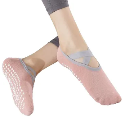 Produktbild von Rutschfeste Socken – Yoga-Knöchelsocken – Einheitsgröße – Zehensocken – Haussocken – Radsocken – 1 Paar – Rosa – Rutschfest, strapazierfähig und