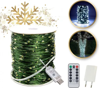Produktbild von Außen Weihnachtsbeleuchtung 1000 LED 100m kaltweiß für Dekoration LAMP35B