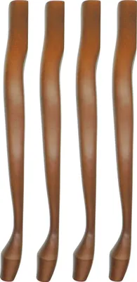 Four wooden table legs are displayed side-by-side against a white background.