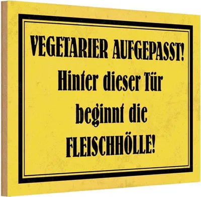 Immagine prodotto di vianmo Insegna in legno 20x30 cm Vegetarier aufgepasst