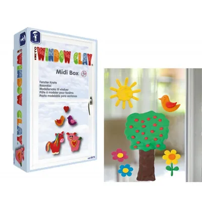 Obrázek produktu pro Feuchtmann WINDOW CLAY, Různé barvy, Dětský, Chlapec/děvče, 3 rok/roky, Německo, Trénink dovedností kreativního myšlení, Vývoj představivosti