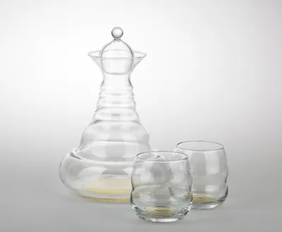 Produktbild von Karaffe Golden Alladin mit goldener Blume des Lebens + 2 Gläsern Mythos Gold