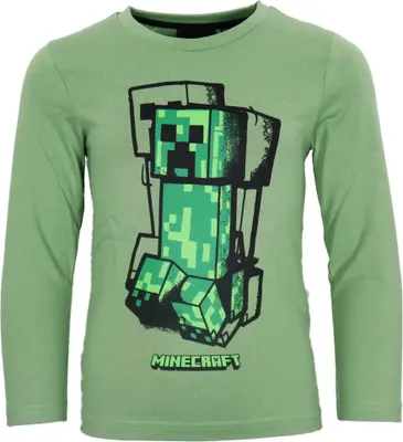 Produktbild von Minecraft Creeper Gamer Kinder Jungen Langarmshirt Shirt – Grün / 116