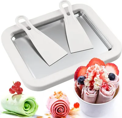 Produktbild von Eismaschine Eisplatte zum eis machen, Eiscreme-Rollmaschine, Weiß