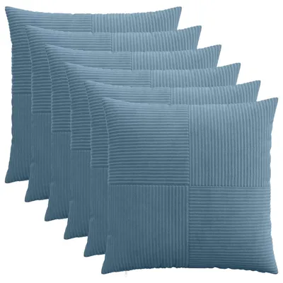 Image de Housse de coussin vidaXL, lot de 6, modèle ALMELO, bleu, 55 x 55 cm, en corde